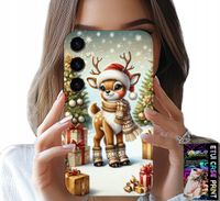 ETUI DO SAMSUNG GALAXY A25 5G - RENIFER, WZORY BOŻONARODZENIOWE + SZKŁO