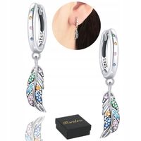 KOLCZYKI SREBRNE PRÓBA 925 WISZĄCE Piórko SREBRO KOŁA Angielskie Zapiecie