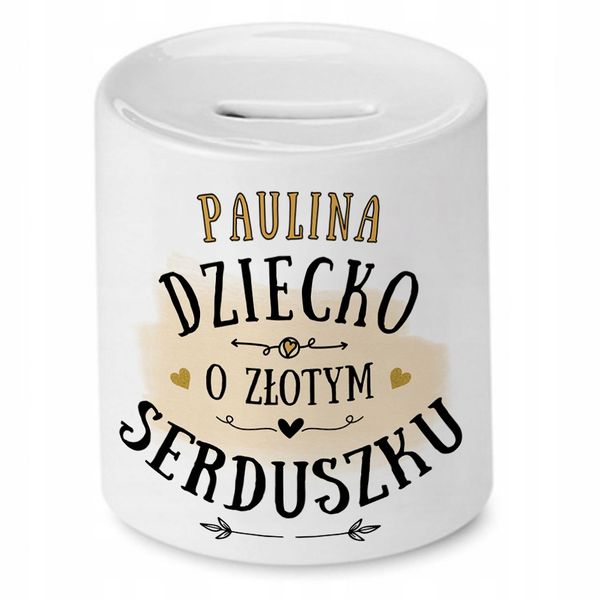 Skarbonka 330 Ml Dla Pauliny Córki Dziecka Z Nadrukiem Ze Zdjęciem zdjęcie 1