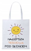 Dla Teściowej Mamy Prezent Torba Eco Biała Shopper Z Nadrukiem Ze Zdjęciem
