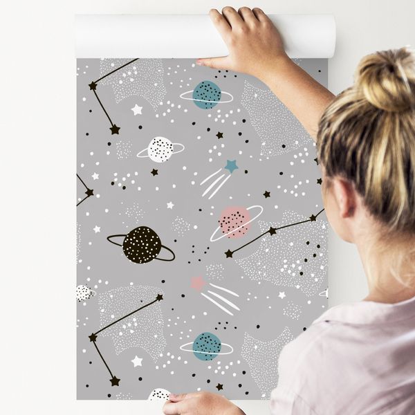 Tapeta Dla Dzieci - Kosmos w Stylu Skandynawskim zdjęcie 4