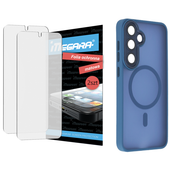Folia do Samsung Galaxy S25 ochronna MATOWA + MagSafe ETUI niebieskie