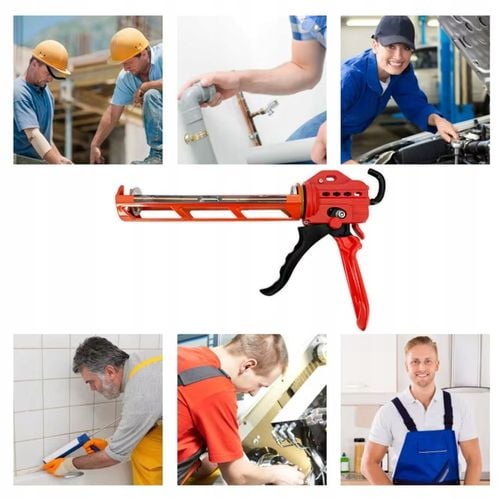 PISTOLET do silikonów klejów kartuszy gęstych wyciskacz Anti-Drip 360° na Arena.pl