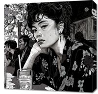 Obraz 60x60cm Czarne Kimono