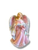 Aniołek Różowy 23 Cm Figura Polyresin Brokat 520 G