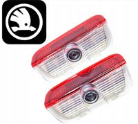 2x LED LOGO PROJEKTOR SKODA SUPERB II III ROOMSTE FABIA II YETI