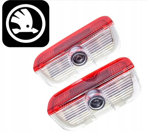 2x LED LOGO PROJEKTOR SKODA SUPERB II III ROOMSTE FABIA II YETI na Arena.pl