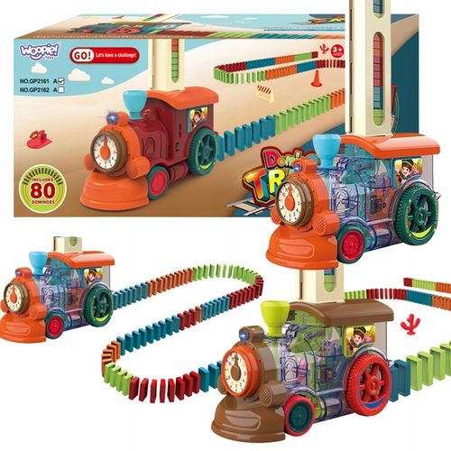 INTERAKTYWNA KOLOROWA CIUCHCIA POCIĄG UKŁADA DOMINO KLOCKI POCIĄG WOOPIE na Arena.pl