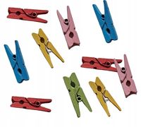 Spinacze klamerki 25 mm kolorowe drewniane 10 szt.