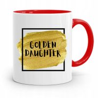 Kubek Czerwony Prezent Dla Córki Golden Daughter Z Nadrukiem Ze Zdjęciem