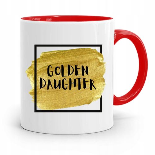 Kubek Czerwony Prezent Dla Córki Golden Daughter Z Nadrukiem Ze Zdjęciem na Arena.pl