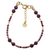 Bransoletka - rubin, złoty hematyt i srebro złocone