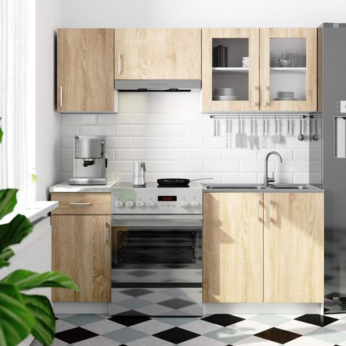 Szafka LIMA Witryna W80 H580 BIAŁY/DĄB SONOMA na Arena.pl