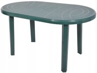 STÓŁ OGRODOWY DUŻY 135x85 PLASTIKOWY ZELEŃ LEŚNA