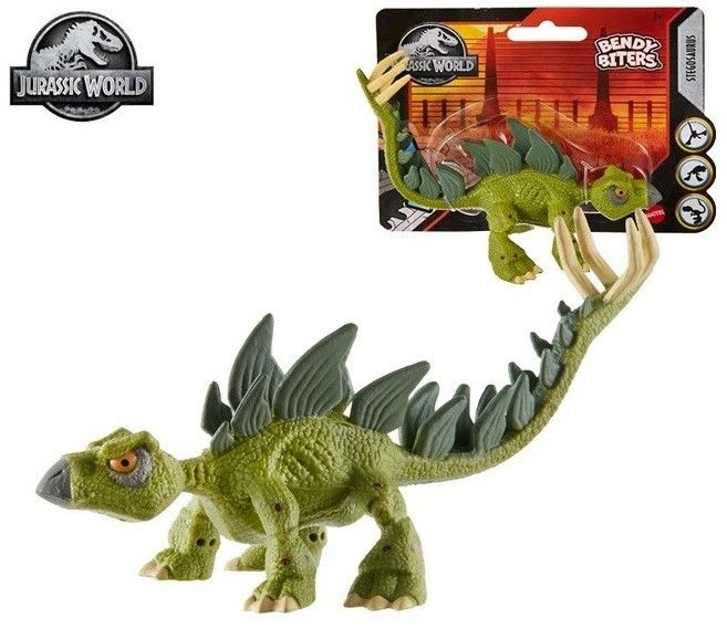 Mattel Jurassic World Bendy Biters Stegosaurus zdjęcie 1