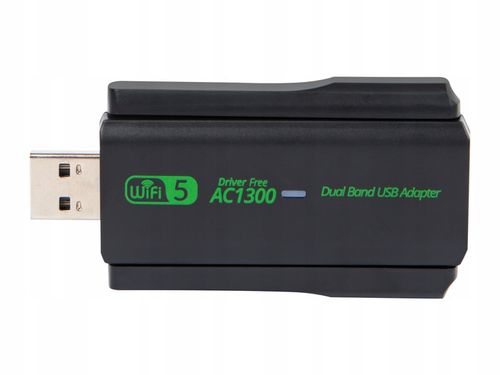 KARTA SIECIOWA WIFI USB ADAPTER 5GHz NA WI-FI 1300mbps 2 ANTENY ZEWNĘTRZNA na Arena.pl