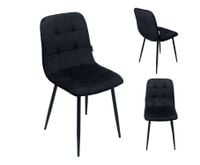 Krzesło tapicerowane welurowe do salonu jadalni velvet loft czarne