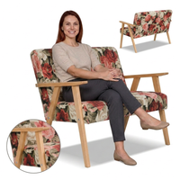 Sofa w stylu PRL retro kanapa vintage welur kwiecisty Soler Family Meble