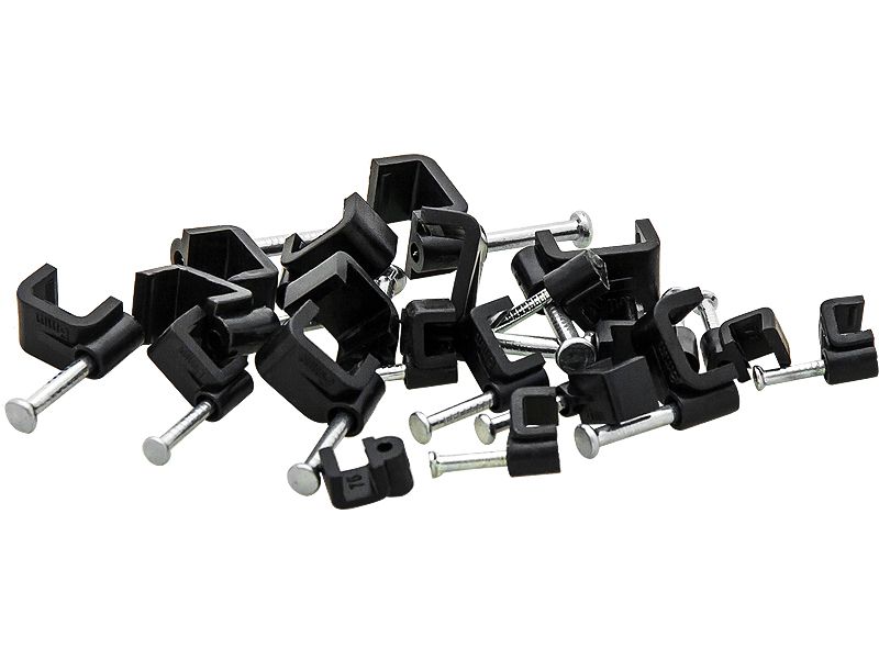 Uchwyt kabla 8/5mm czarny płaski zdjęcie 1