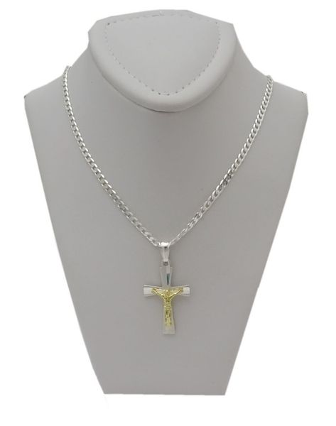 ŁAŃCUSZEK SREBRNY 925 PANCERKA 50 CM KRZYŻYK MĘSKI zdjęcie 2