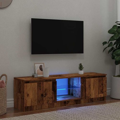 Szafka pod TV z oświetleniem LED, stare drewno, 120x30x36 cm na Arena.pl