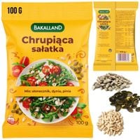 CHRUPIĄCA SAŁATKA mieszanka ziaren BAKALLAND 100g SŁONECZNIK DYNIA PINIA