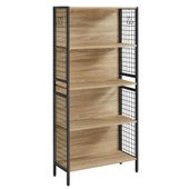 Regał dekoracyjny sonoma 4 półki stal czarna 74x30x155 cm loft