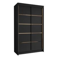 Szafa przesuwna VIGO IV 100-pojemna garderoba-CZARNY