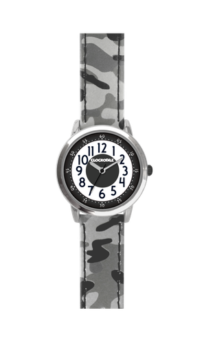 CLOCKODILE Świecący zegarek chłopięcy szary ARMY z wzorem kamuflażu na Arena.pl