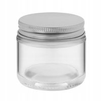 Słoik przeźroczysty do świec 60 ml ze srebrną metalową nakrętką - 160 sztuk