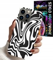 ETUI DO IPHONE 15 PRO - ABSTRAKCJA ZEBRA MODNE WZORY DLA KOBIET +SZKŁO