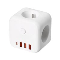 przedłużacz linea pro cube 3gn+3usb/1usb-c/zu+w biały kobi