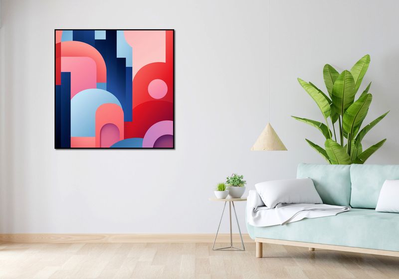 Plakat 100x100cm Miasto Kolorów zdjęcie 4