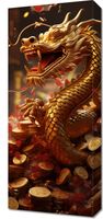 Obraz 30x70cm Smok Bogactwa