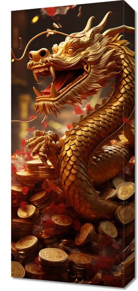 Obraz 30x70cm Smok Bogactwa zdjęcie 1