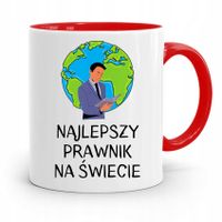 Kubek Czerwony Prawnika Najlepszy Prawnik Świata Z Nadrukiem Ze Zdjęciem