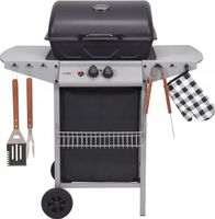 GRILL GAZOWY OGRODOWY BAVEN 2 PALNIKI, 5,5KW Z POKRYWĄ Z TERMOMETREM LUND