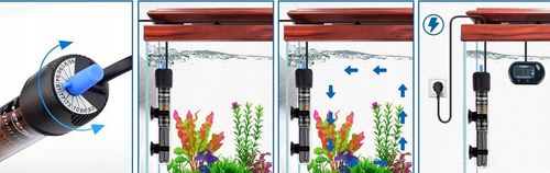 GRZAŁKA DO AKWARIUM 300W Z TERMONSTATEM + TERMOMETR LCD 150-300 LITRÓW na Arena.pl