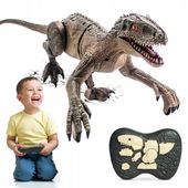 INTERAKTYWNY ZDALNIE STEROWANY DINOZAUR CHODZI LED DLA DZIECI DŹWIĘK