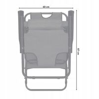 LEŻAK OGRDOWY FOTEL PLAŻOWY TARASOWY SKŁADANY Z PODUSZKĄ RIVIERA C. SZARY