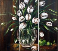 90CM 80 OBRAZ 3 ELEM TULIPANY ŚCIENNY