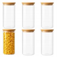 6X Pojemnik słoik szklany 1500ml makaron mąkę żywność kawę kaszę 20cm