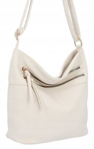 Herisson - torebka worek dwa zamki skóra ekologiczna beżowy 1052L2073 na Arena.pl