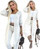 SWETER KARDIGAN damski narzutka kieszenie warkocze modny stylowy