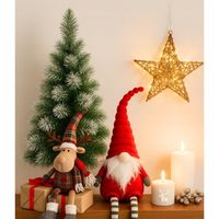 CHOINKA SZTUCZNA OŚNIEŻONA 65 CM MAŁA CHOINECZKA JUTA DRZEWKO ŚWIĄTECZNE