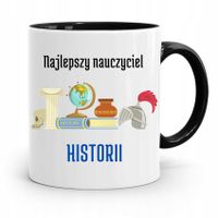 Kubek Czarny Prezent Dzień Nauczyciela Historii Z Nadrukiem Ze Zdjęciem