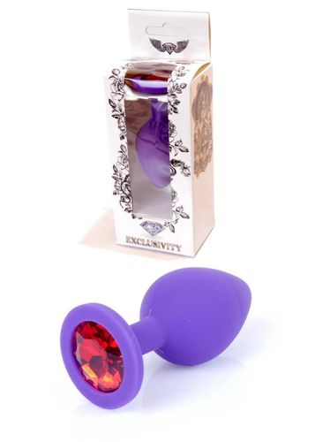 Plug-Jewellery Purple Silicon PLUG Medium- Red Diamond na Arena.pl