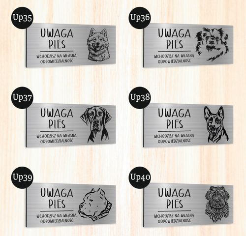 Tabliczka dibond uwaga pies Buldog francuski 20x10 cm z NADRUKIEM UV na Arena.pl