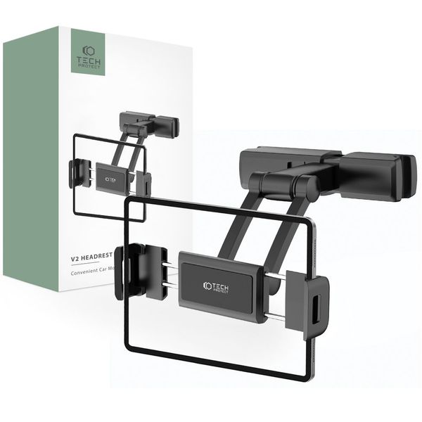 TECH-PROTECT V2 STRETCHABLE HEADREST CAR MOUNT BLACK zdjęcie 1