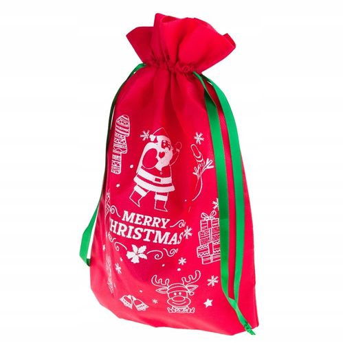 WOREK PREZENTY MIKOŁAJA świąteczny święta CZERWONY ZIELONY torebki 8szt na Arena.pl